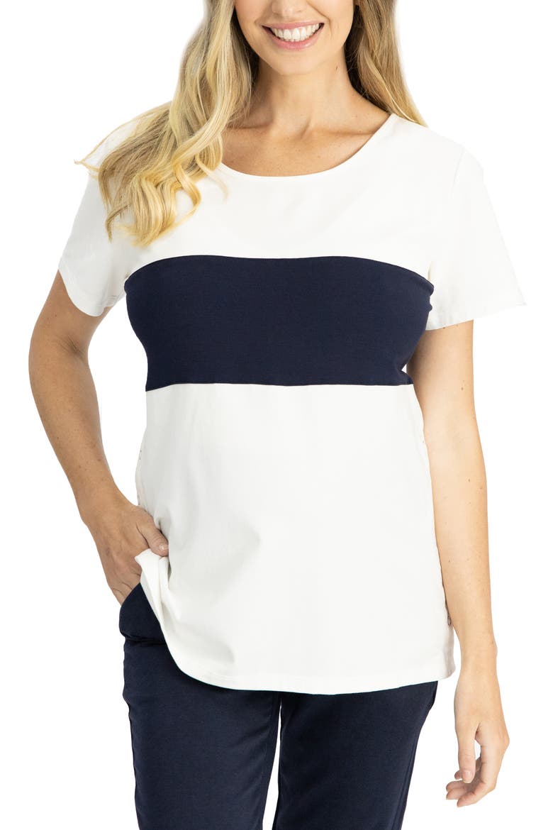 Home to Street Maternity T-Shirt & Pants Set, Alternate, color, NAVY