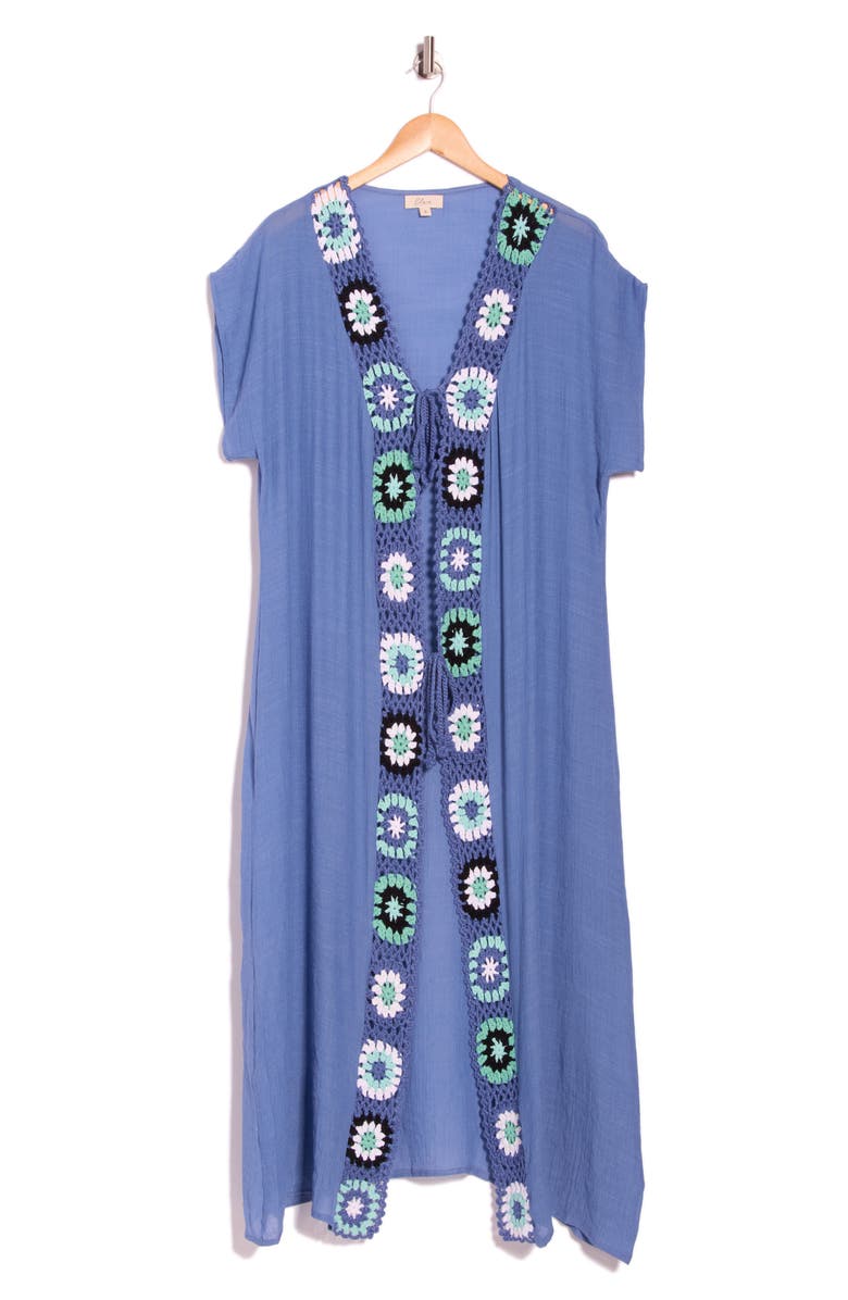 Elan Crochet Cover-Up Dress, Alternate, color, Blue Multi