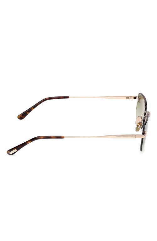Tom Ford Rimless Rectangle-frame Sunglasses In Green