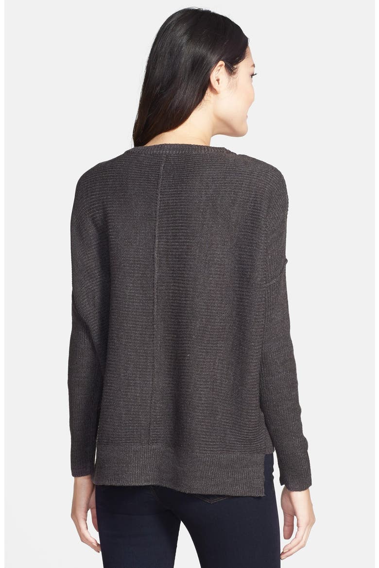 RD Style High/Low Dolman Sleeve Ribbed Sweater, Alternate, color, ASH GREY