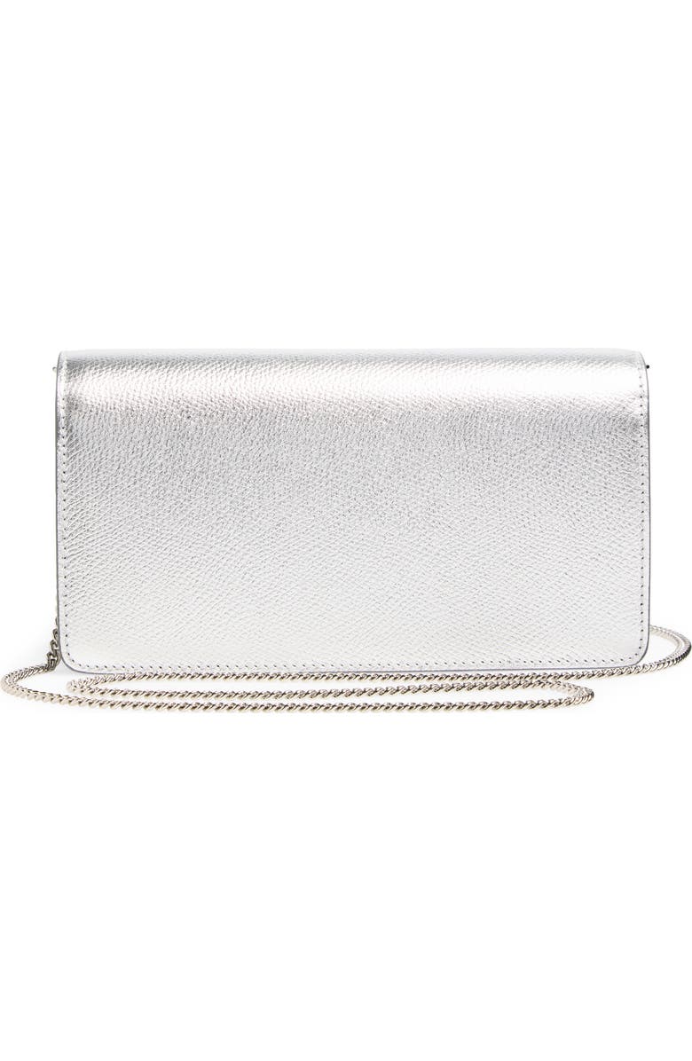 Valentino Garavani Mini VLOGO Metallic Leather Shoulder Bag, Alternate, color, Silver