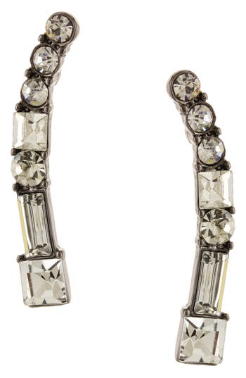 Olivia Welles Stepping Stone Drop Earrings In Silver