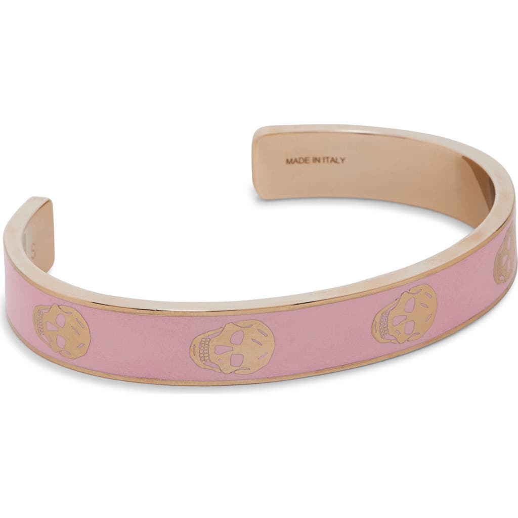 Alexander Mcqueen Mcqueen Thin Skull Enamel Cuff Bracelet