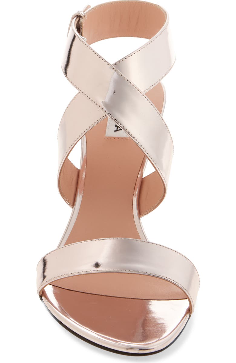 Alaïa Mirror Finish Cone Heel Sandal, Alternate, color, Blush/ Argent