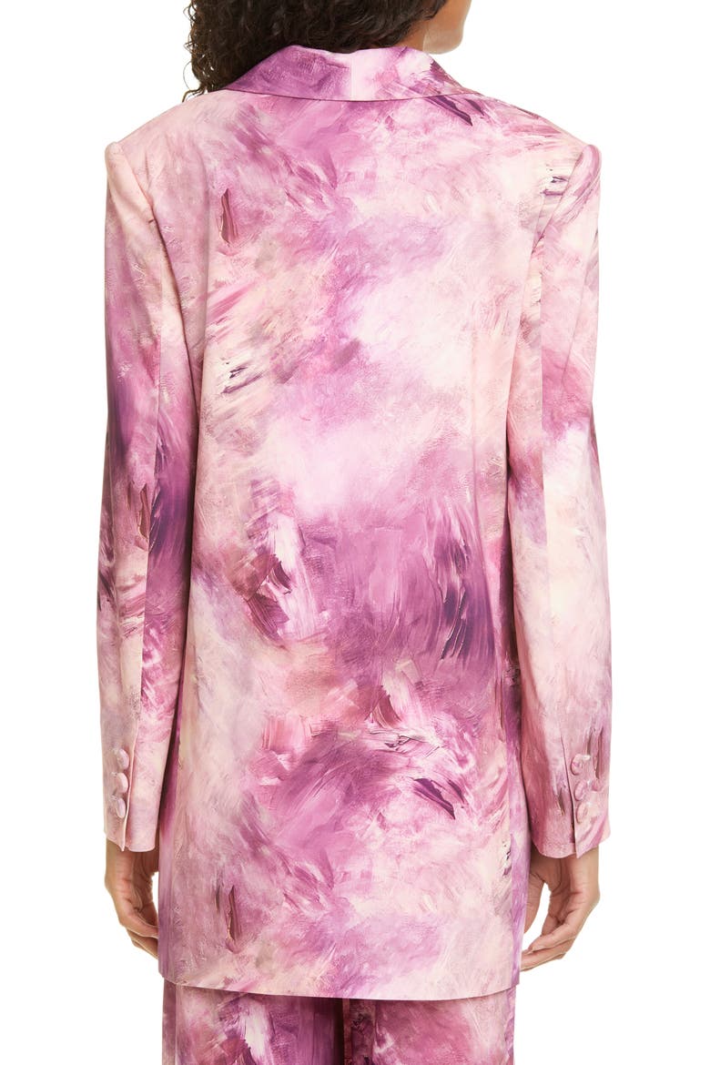 Paint Print Long Blazer, Alternate, color, 1224 FANTASY PINK