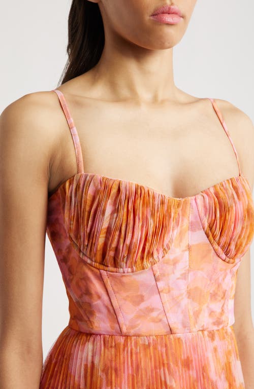 Shop Hutch Pleated Cocktail Dress In Gold Floral