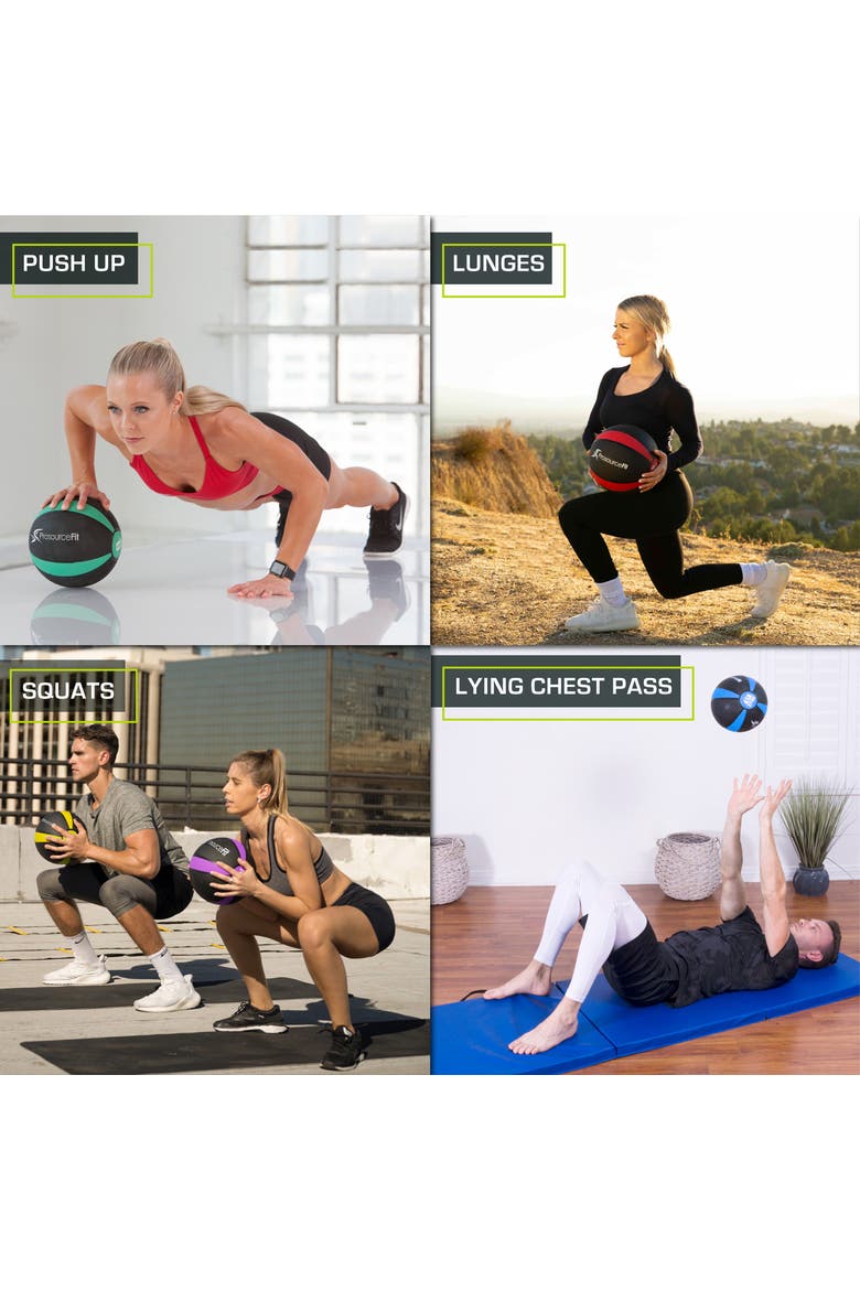 Rubber Medicine Ball, Alternate, color, 4 lb