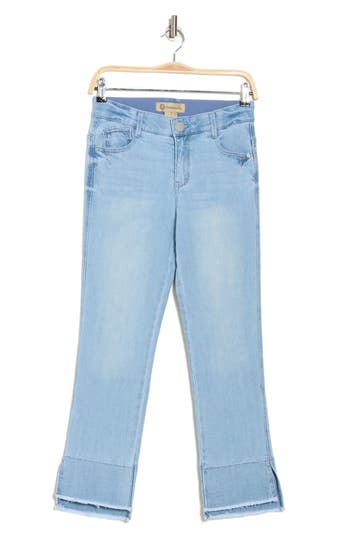 Shop Democracy Kick Flare Step Hem Jeans In Powder Blue Artisnal