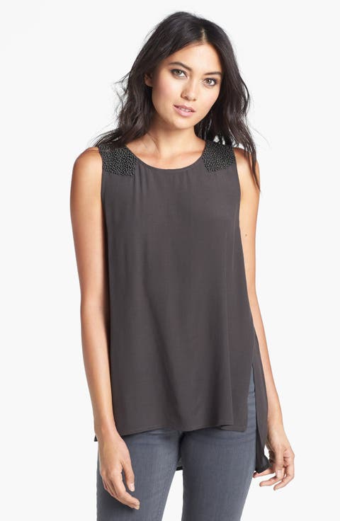 ASTR Beaded Shoulder Envelope Back Tunic