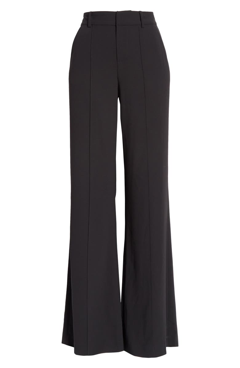 Alice + Olivia Dylan Bootcut Pants, Alternate, color, Black