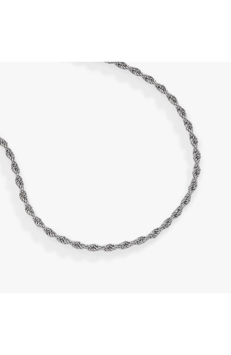 Alex and Ani Mini Rope Chain Anklet, Alternate, color, Silver