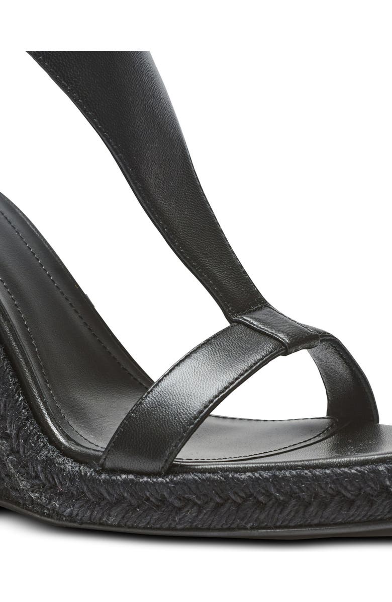 Balmain Anthem wedge lambskin espadrilles, Alternate, color, Black