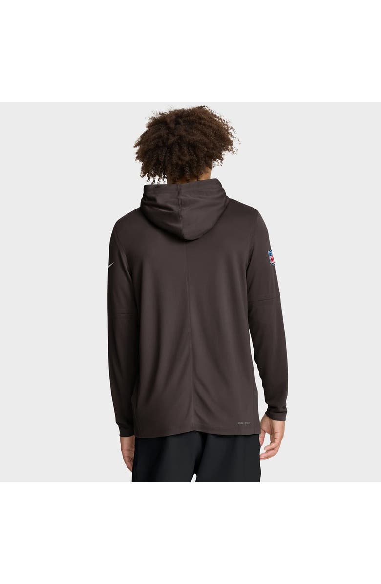 Nike Men's Nike Brown Cleveland Browns Sideline Pure Fury Performance Long Sleeve Hoodie T-Shirt, Alternate, color, Brown