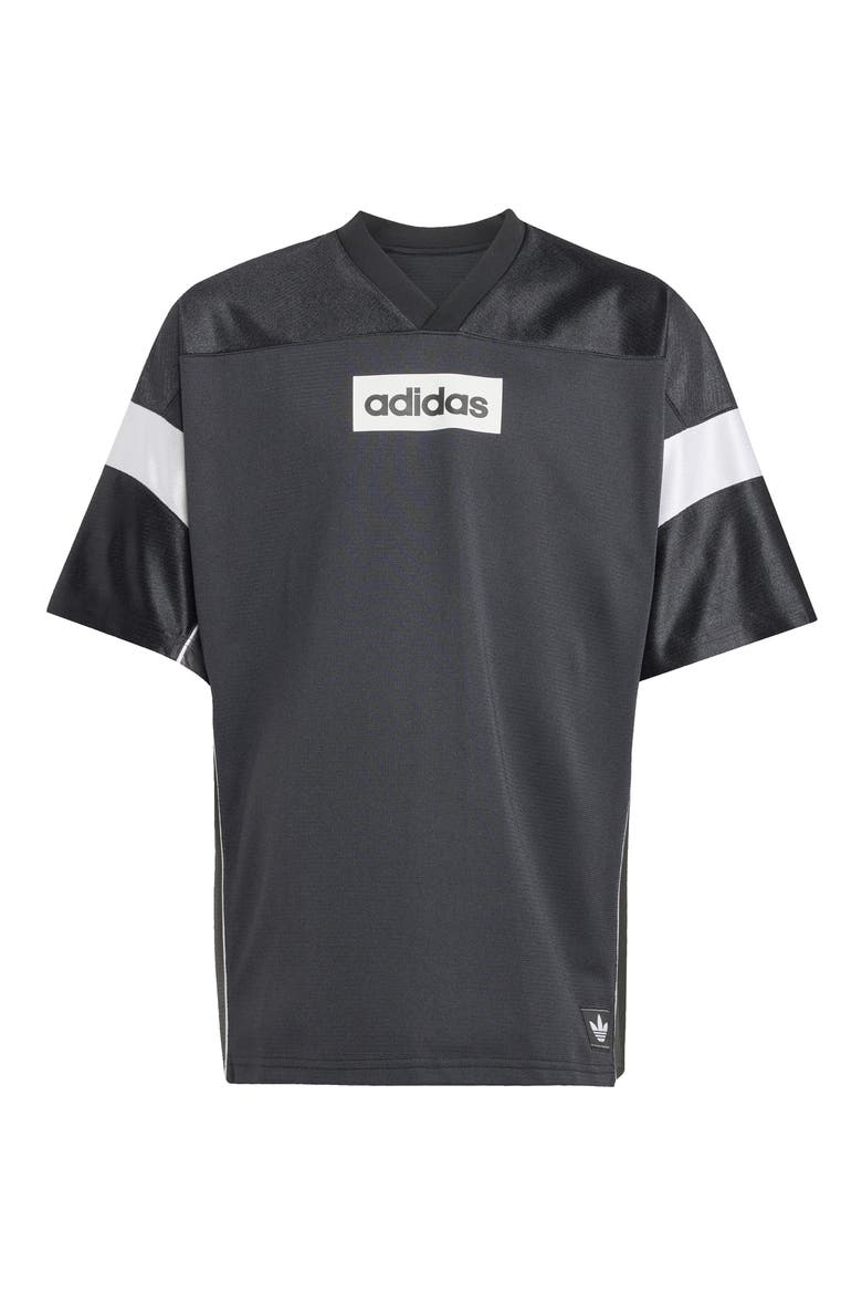 Kids' Oversize V-Neck Soccer Jersey, Main, color, BLACK