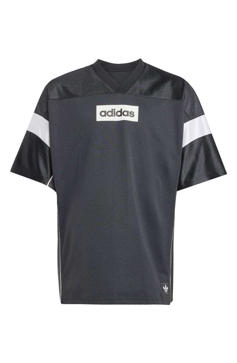 adidas Kids' Oversize V-Neck Soccer Jersey, Main, color, Black