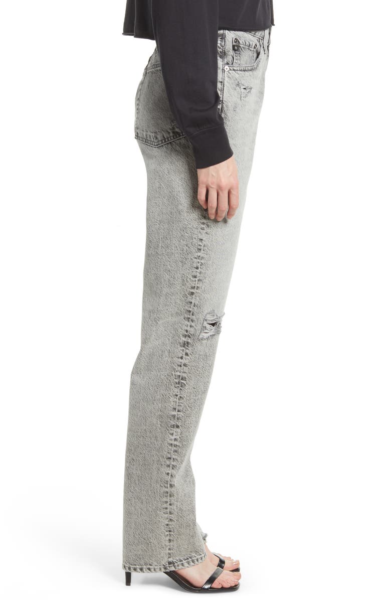 AG Ezzra Ripped High Waist Relaxed Straight Leg Jeans, Alternate, color,
