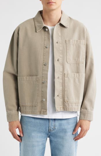 Frame Cotton-canvas Chore Jacket In Gray