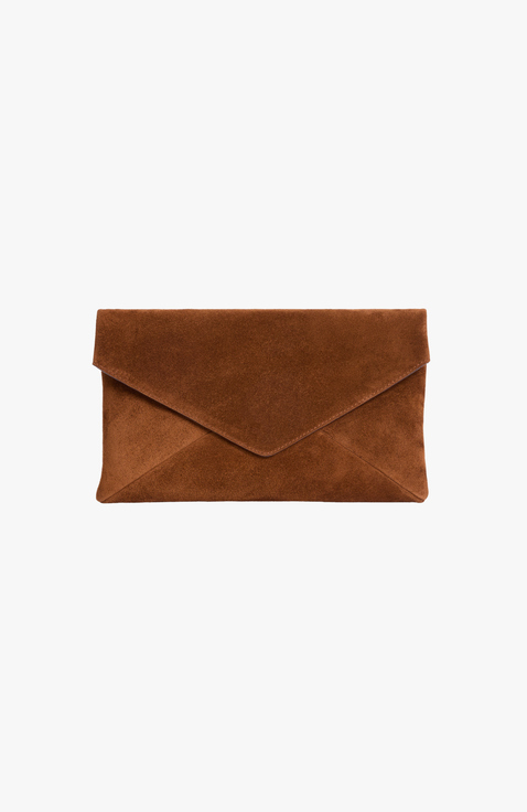 Valentina Envelope Suede Clutch