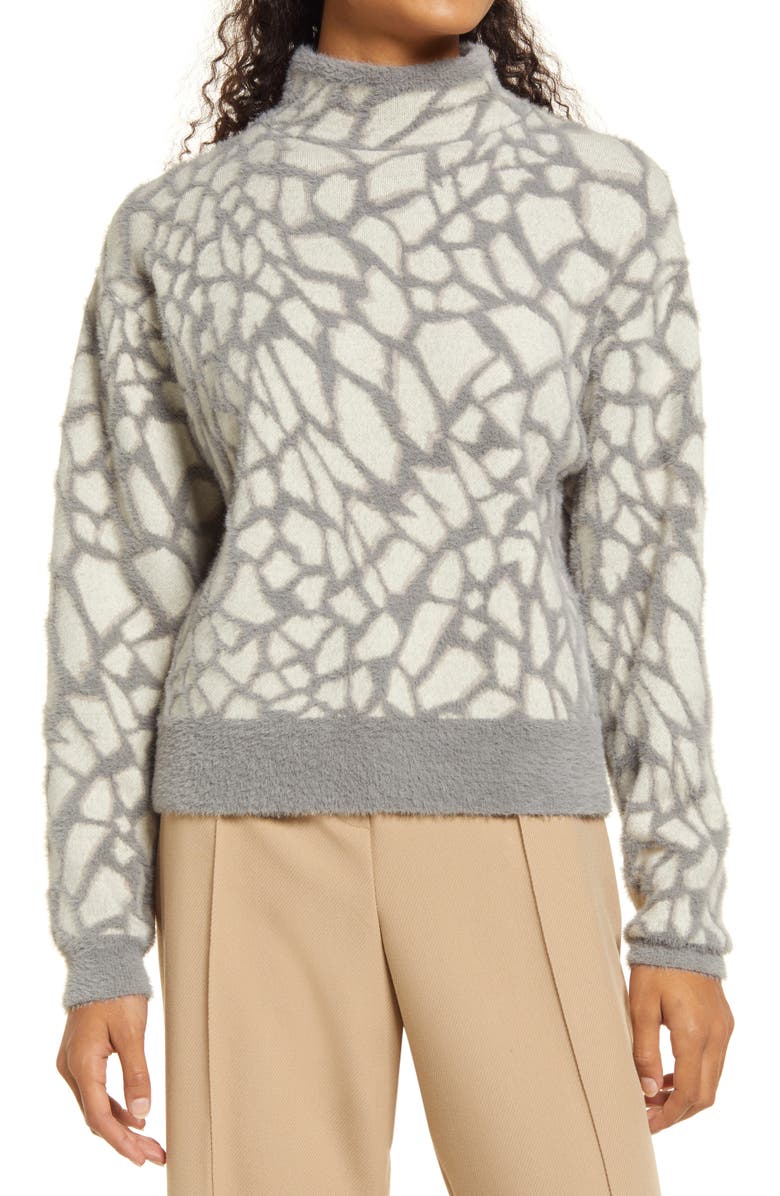 Halogen<sup>®</sup> Animal Spots Mock Neck Sweater, Main, color, 