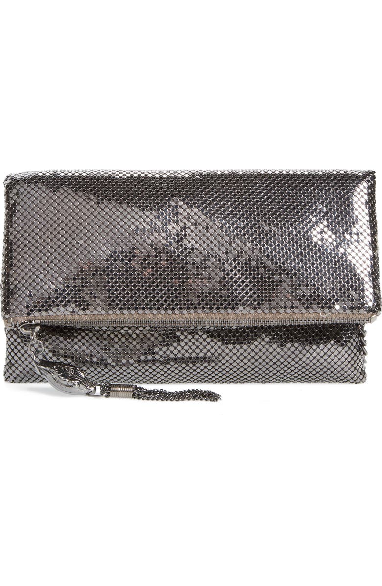 Whiting & Davis Mesh Foldover Crossbody Clutch, Main, color,