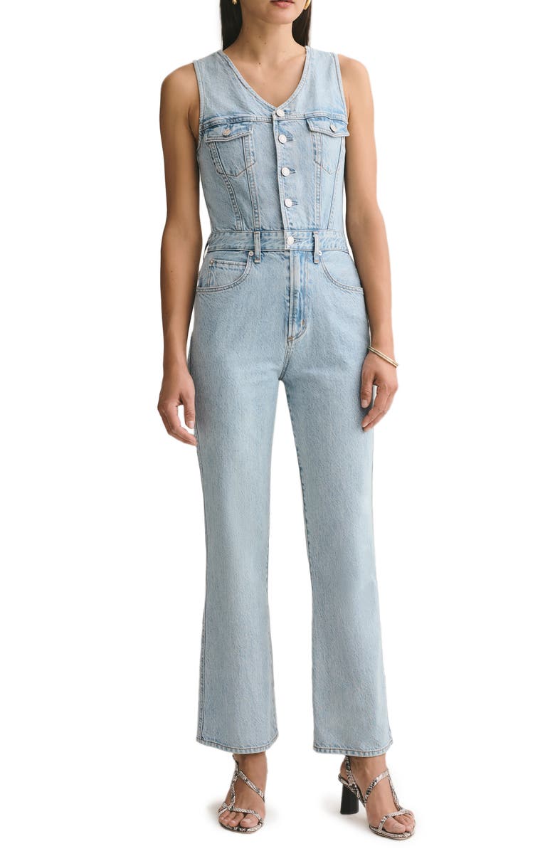 AGOLDE Fitted Sleeveless Denim Jumpsuit, Main, color, 