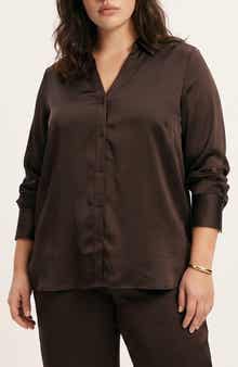 Satin Button Down Shirt
