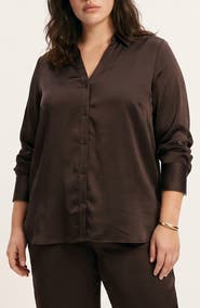 VERO MODA Satin Button Down Shirt