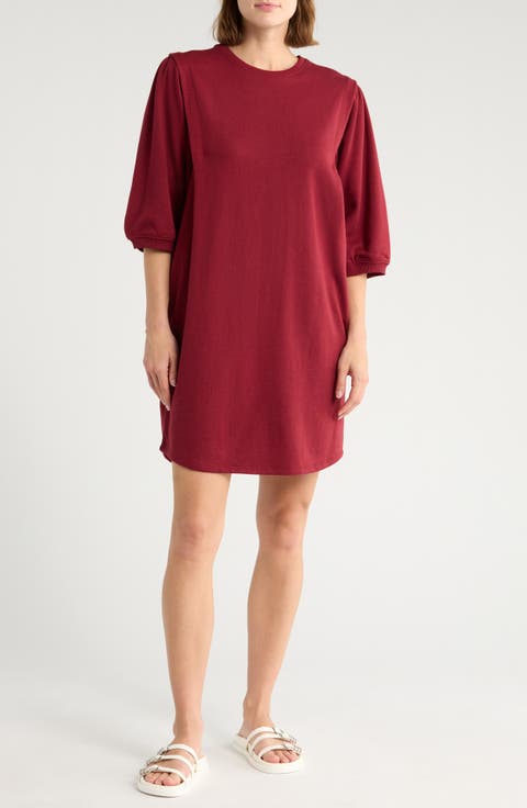 Elbow Sleeve Sweatshirt Dress