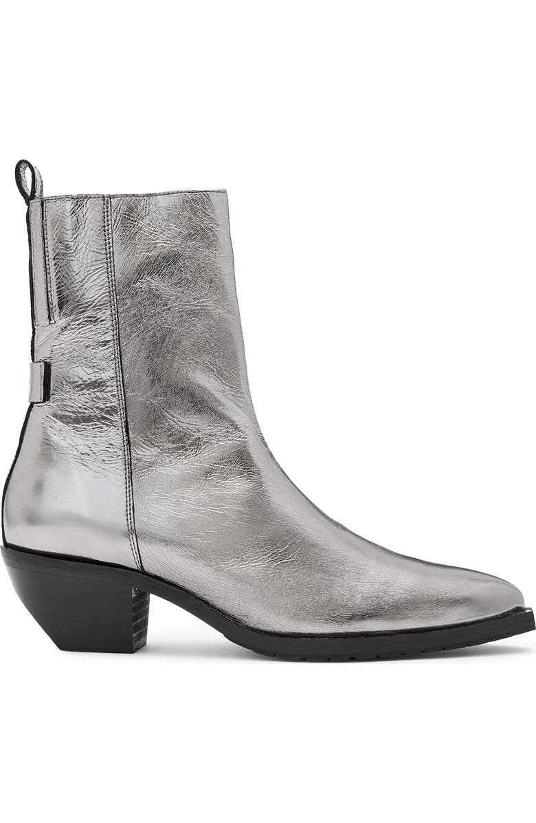 AllSaints Bazely Metallic Bootie, Alternate, color,