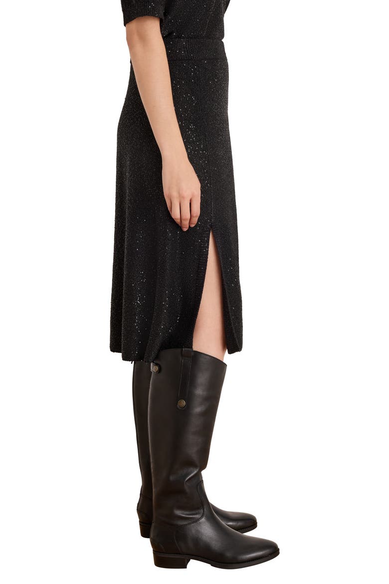 Anytime Sequin Knit Skirt, Alternate, color, BLACK ONYX