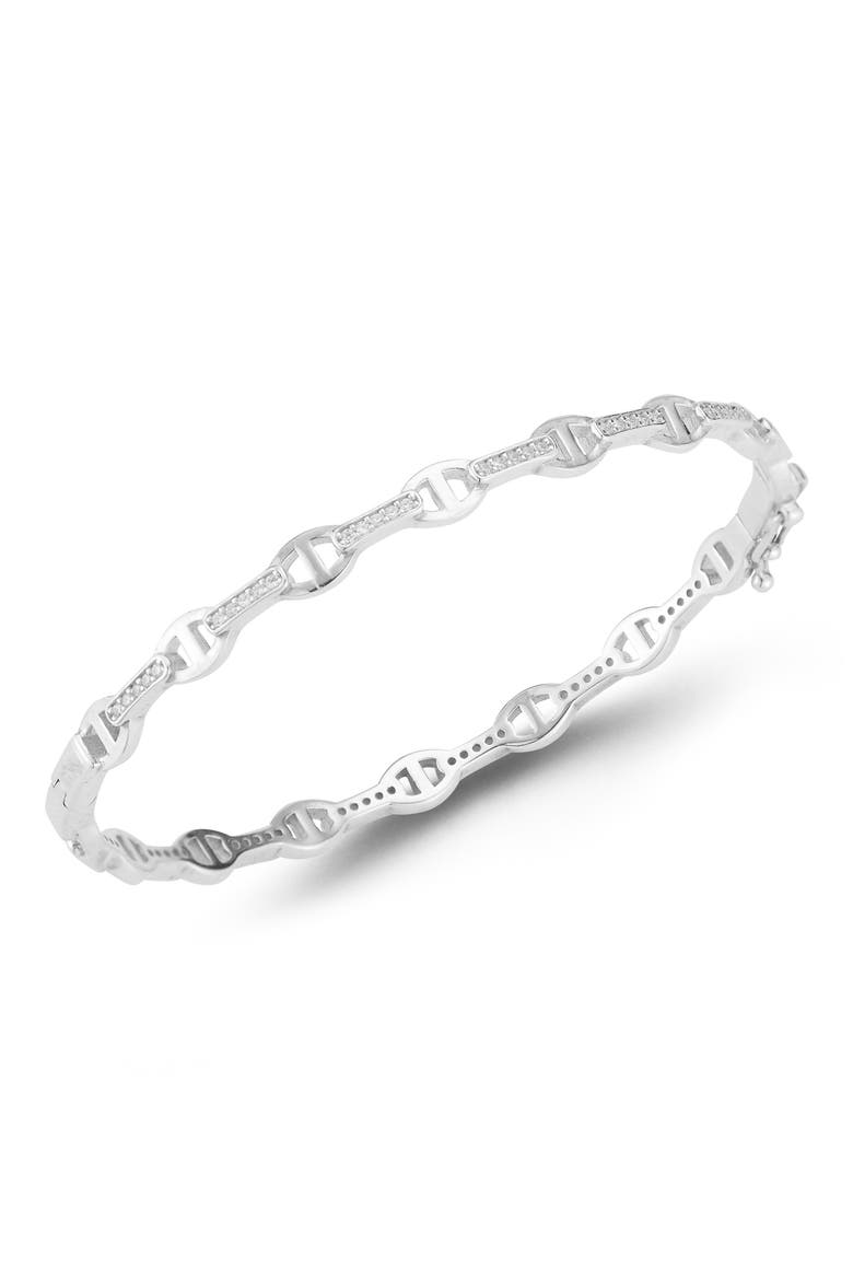 Mariner Cubic Zirconia Bangle, Main, color, SILVER