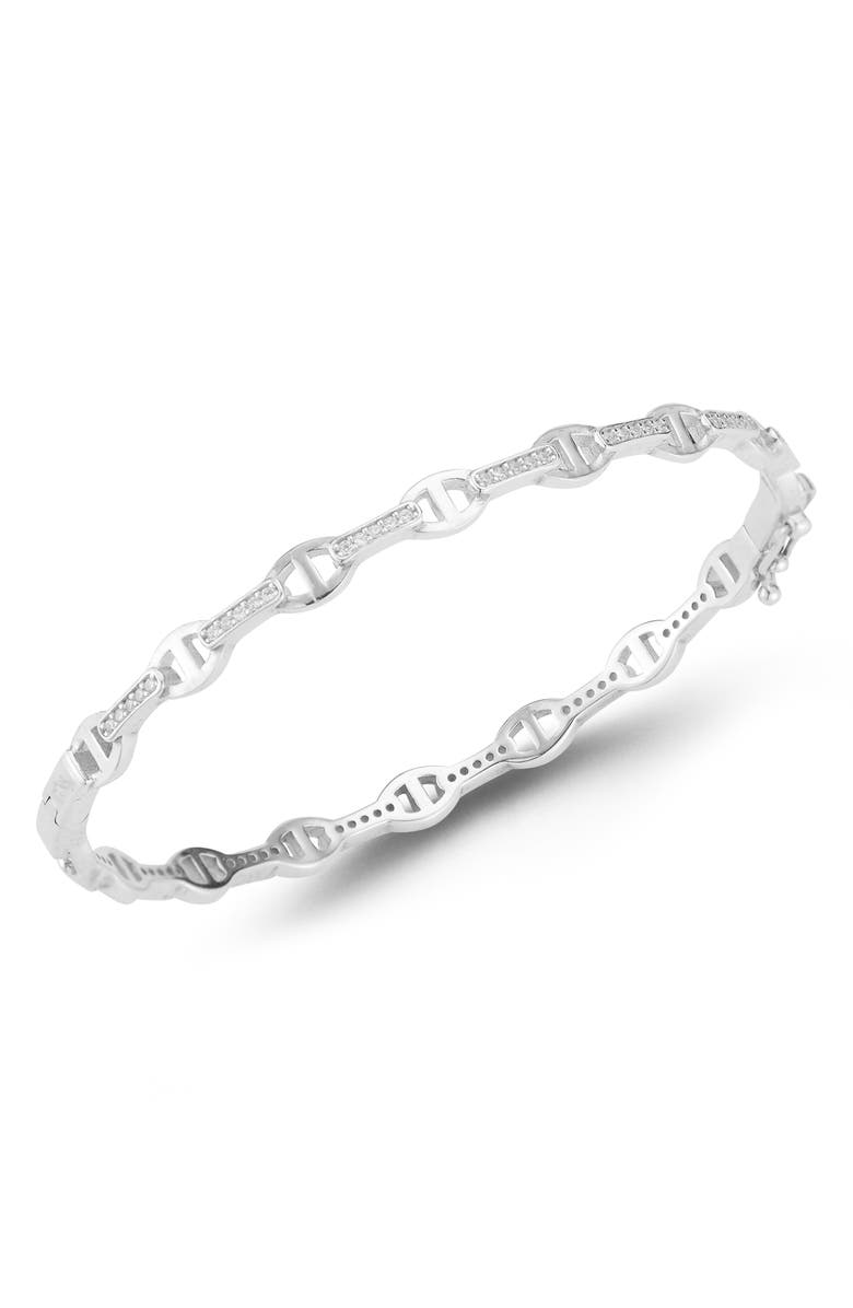 CHLOE AND MADISON Cubic Zirconia Mariner Bangle Bracelet, Main, color, 