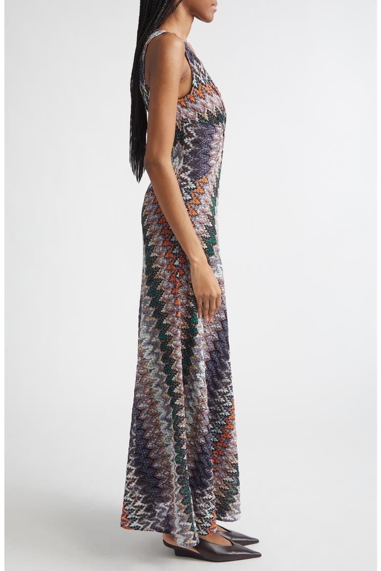 Metallic Zigzag Raschel Knit Dress, Alternate, color, GREY/ BLACK MULTI