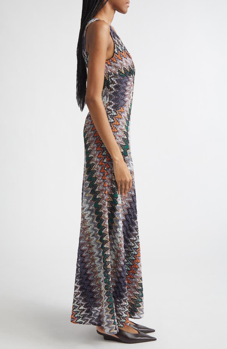 Missoni Metallic Zigzag Raschel Knit Dress, Alternate, color, Grey/ Black Multi