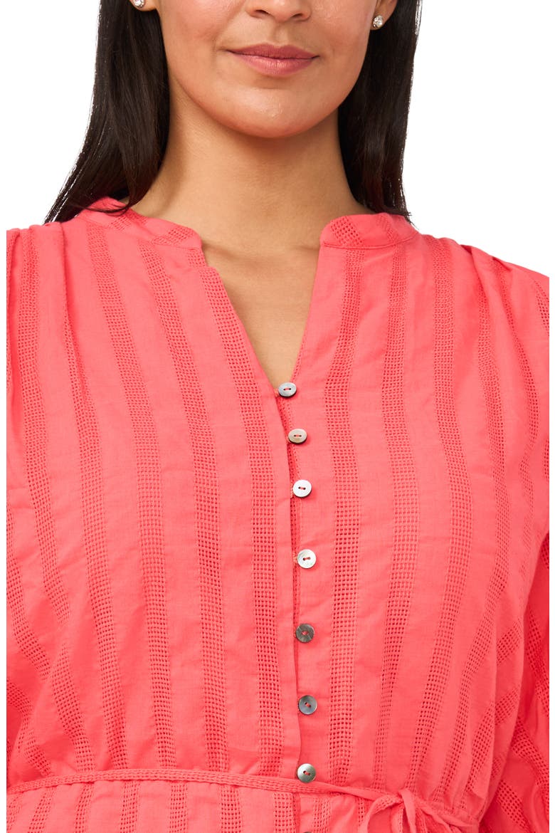 Embroidered Cotton Dress, Alternate, color, CALYPSO CORAL