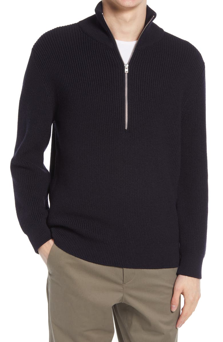 Closed Men's Wool Blend Half Zip Sweater, Main, color,