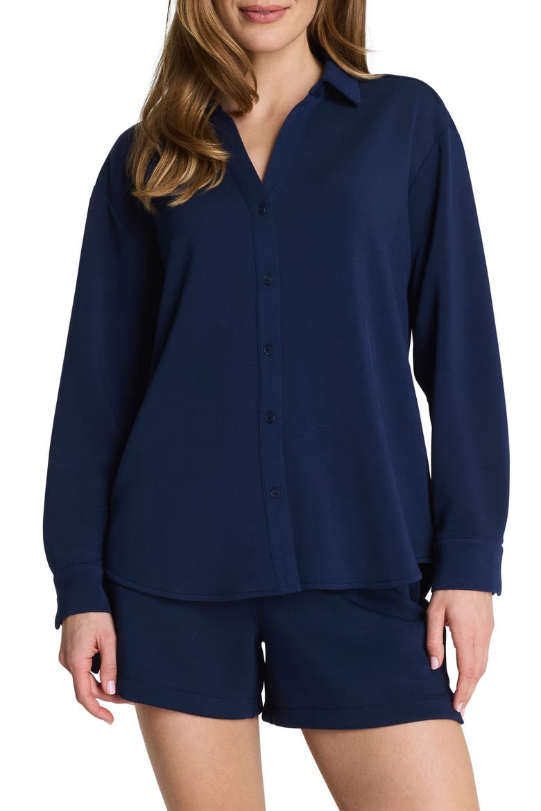 Oversize Button-Up Shirt, Main, color, TIMELESS NAVY