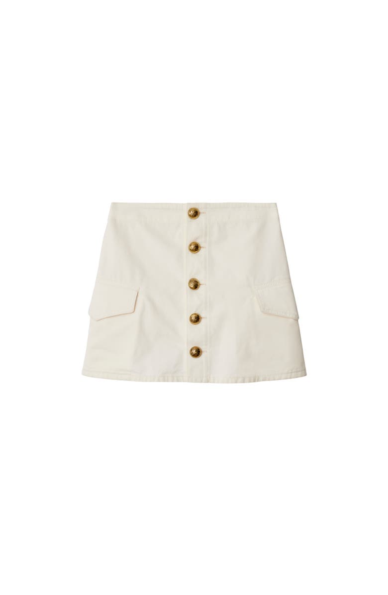 Burberry Cotton Mini Skirt, Alternate, color, Off White