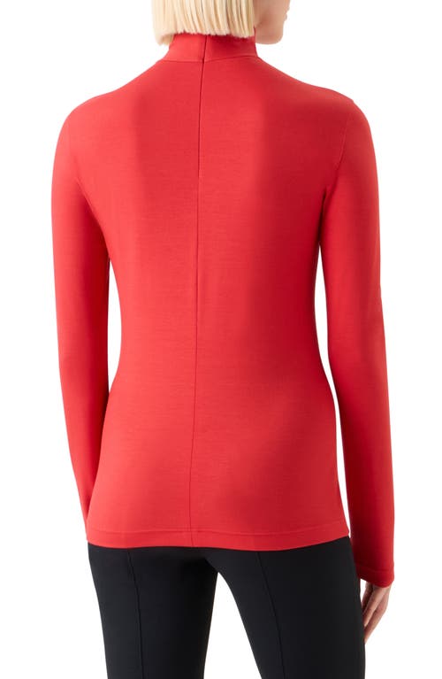 Akris Punto Modal Jersey Mock-neck Shirt In Red