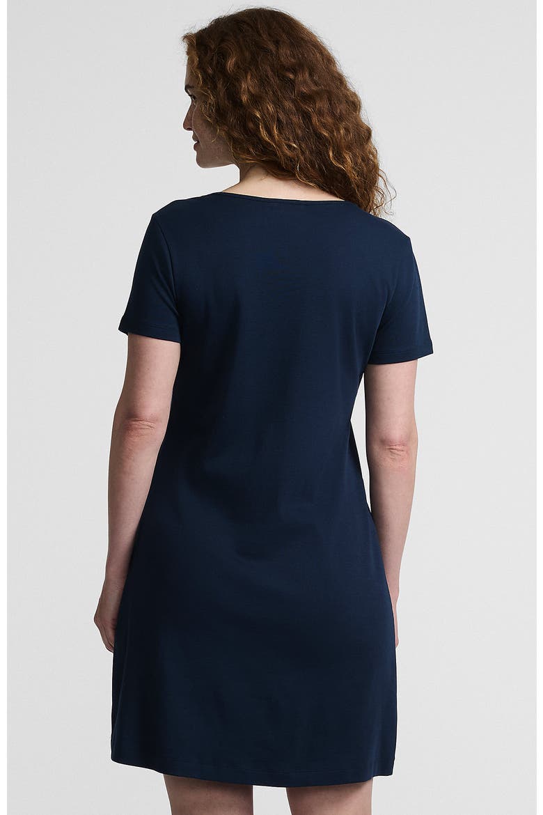 Cotton Short Sleeve Knee Length Nightgown, Alternate, color, Radiant Navy