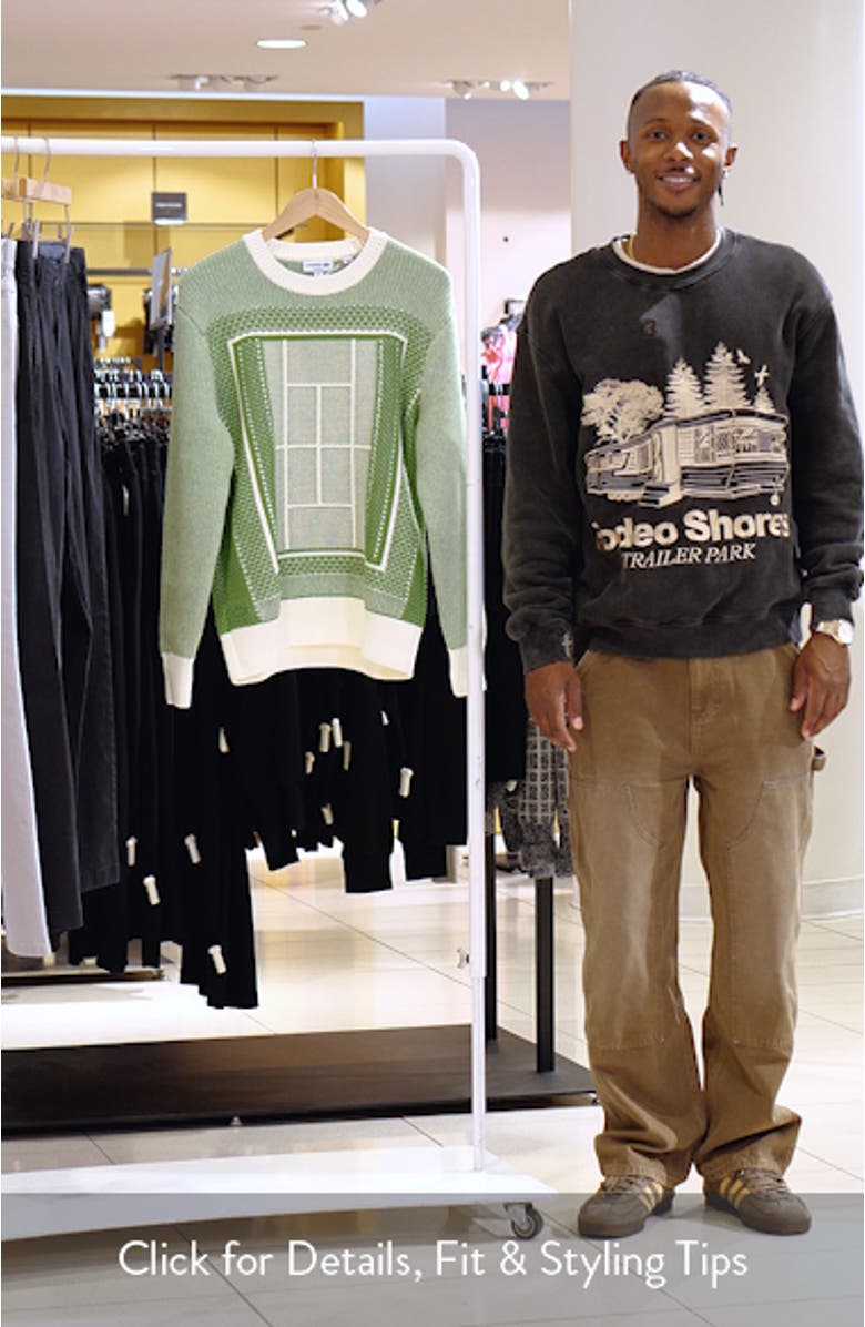 Tennis Court Cotton Blend Jacquard Sweater, sales video thumbnail