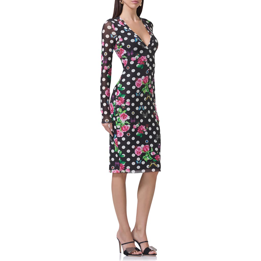 AFRM AFRM DIANE PLUNGE LONG SLEEVE MESH DRESS