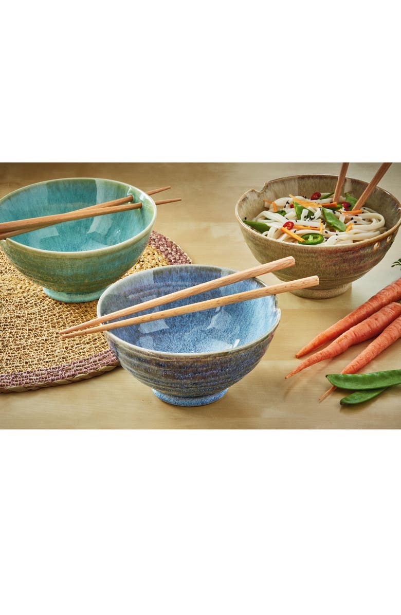 tag Akira Noodle Bowl S/2 Aqua Aqua Stoneware Everyday, Alternate, color, Blue
