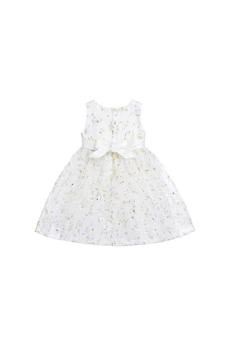 Tulleen Floral Patterned Bow Dress, Alternate, color, Ivory