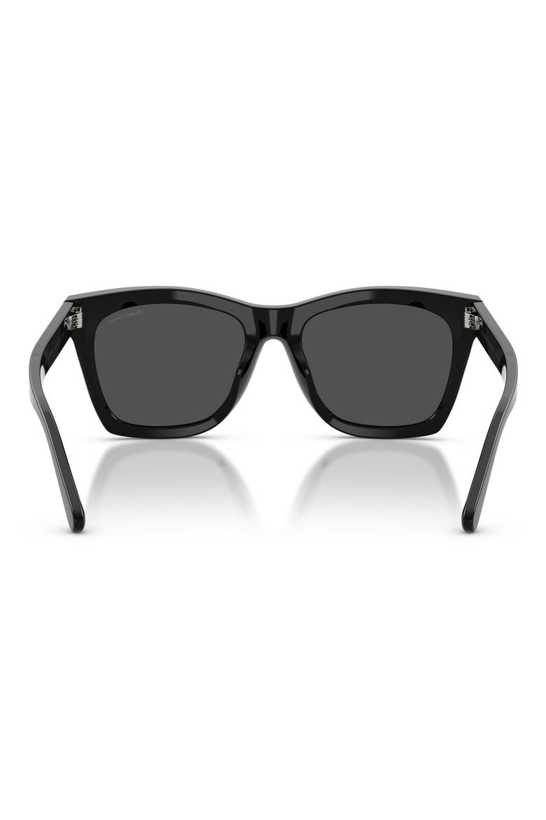 54mm Square Sunglasses, Alternate, color, SHINY BLACK / DARK GREY
