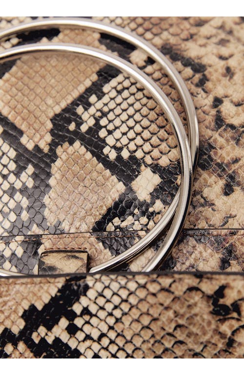 Mango Snakeskin Embossed Leather Tote