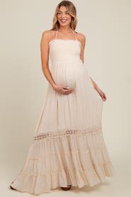 PinkBlush Smocked Open Back Maxi Dress