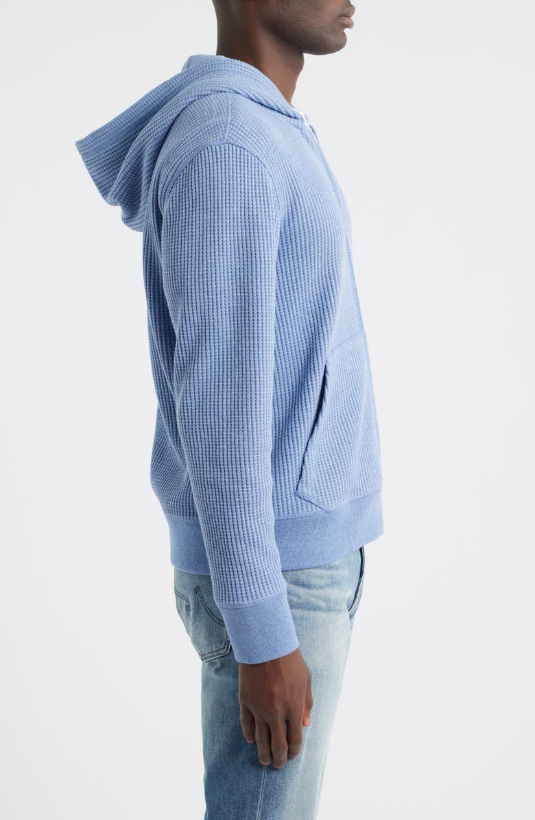 Rails Kenton Waffle Knit Zip-Up Hoodie, Alternate, color, Blue Heather