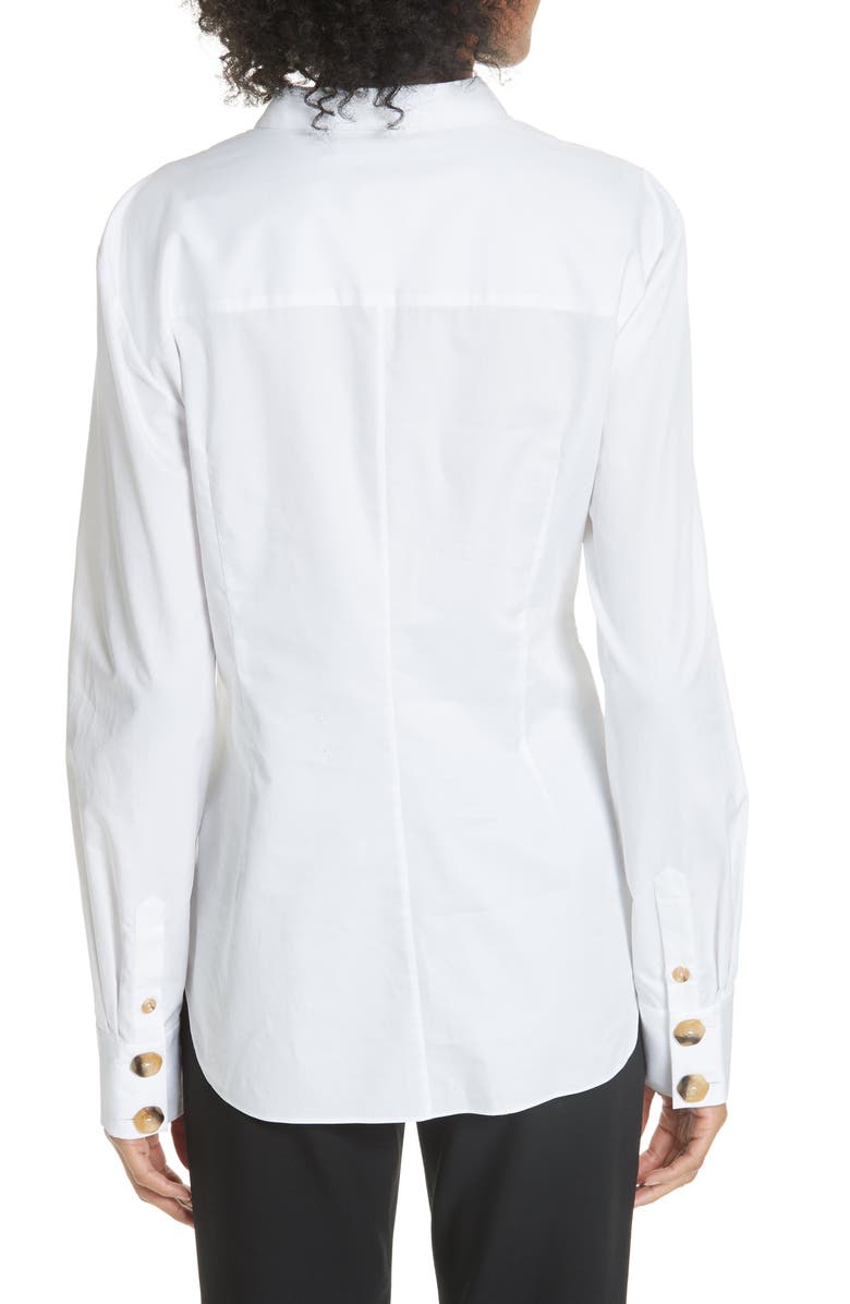 Tibi Asymmetrical Large Button Top, Alternate, color,