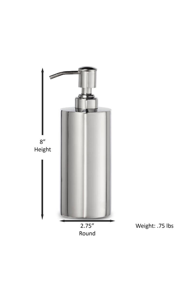 ROSELLI TRADING COMPANY Modern Round Lotion Pump, Alternate, color, Silver